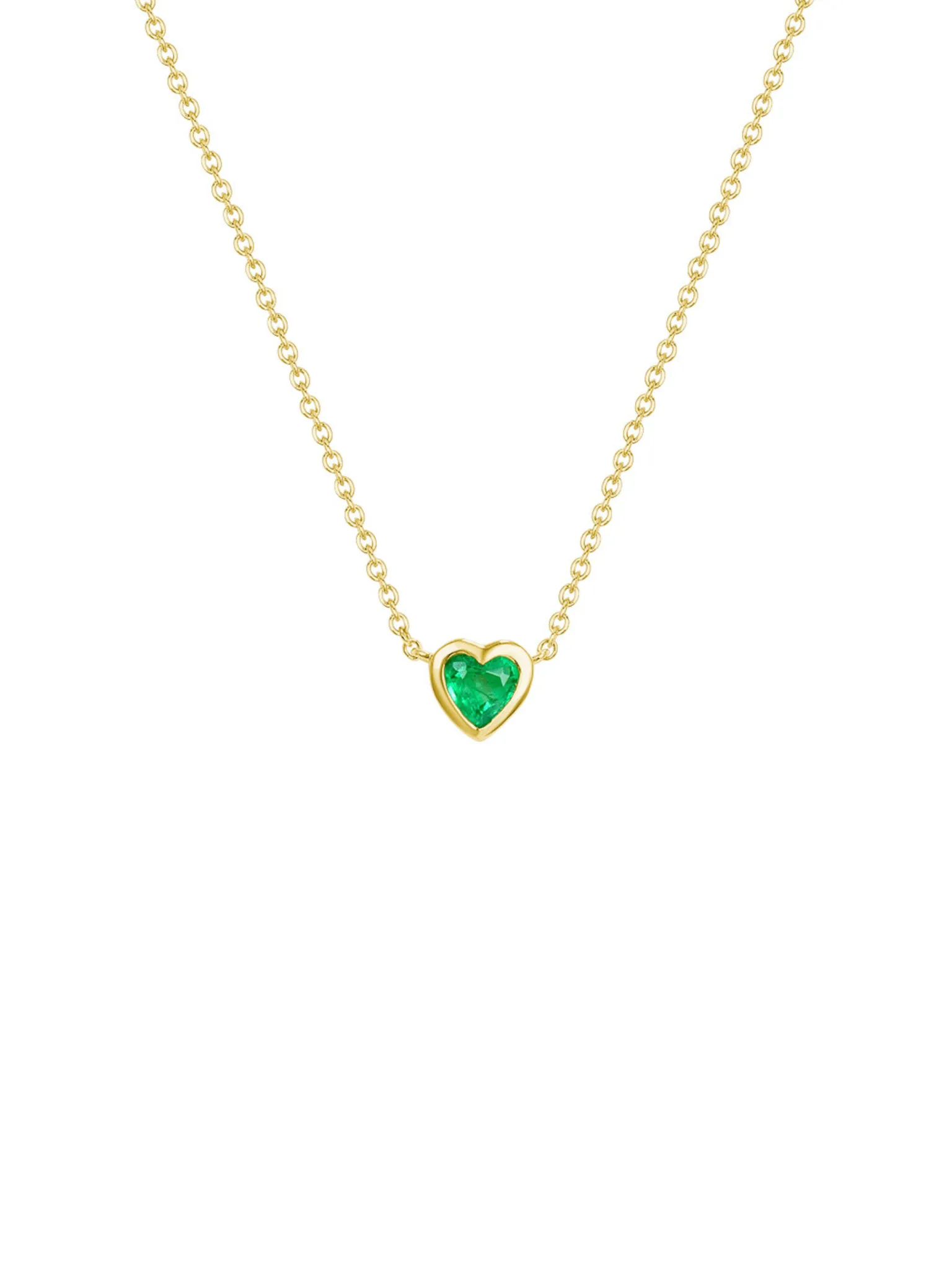 Regan Emerald Heart Necklace 14K