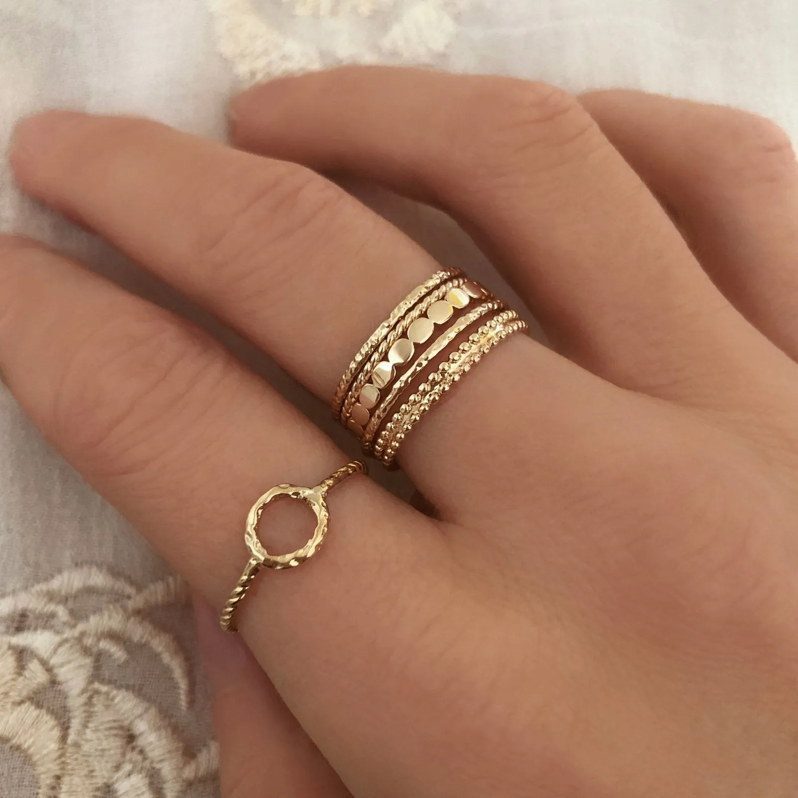 Romina - Dainty Textured Ring