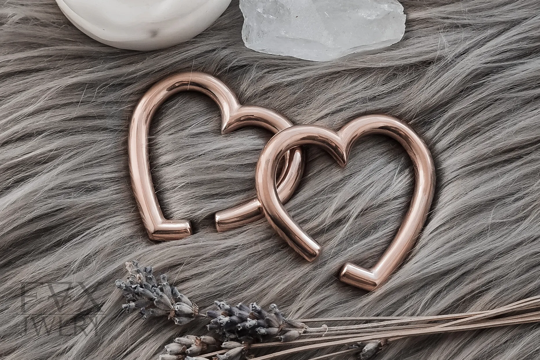 Rose Gold Heart Ear Weights