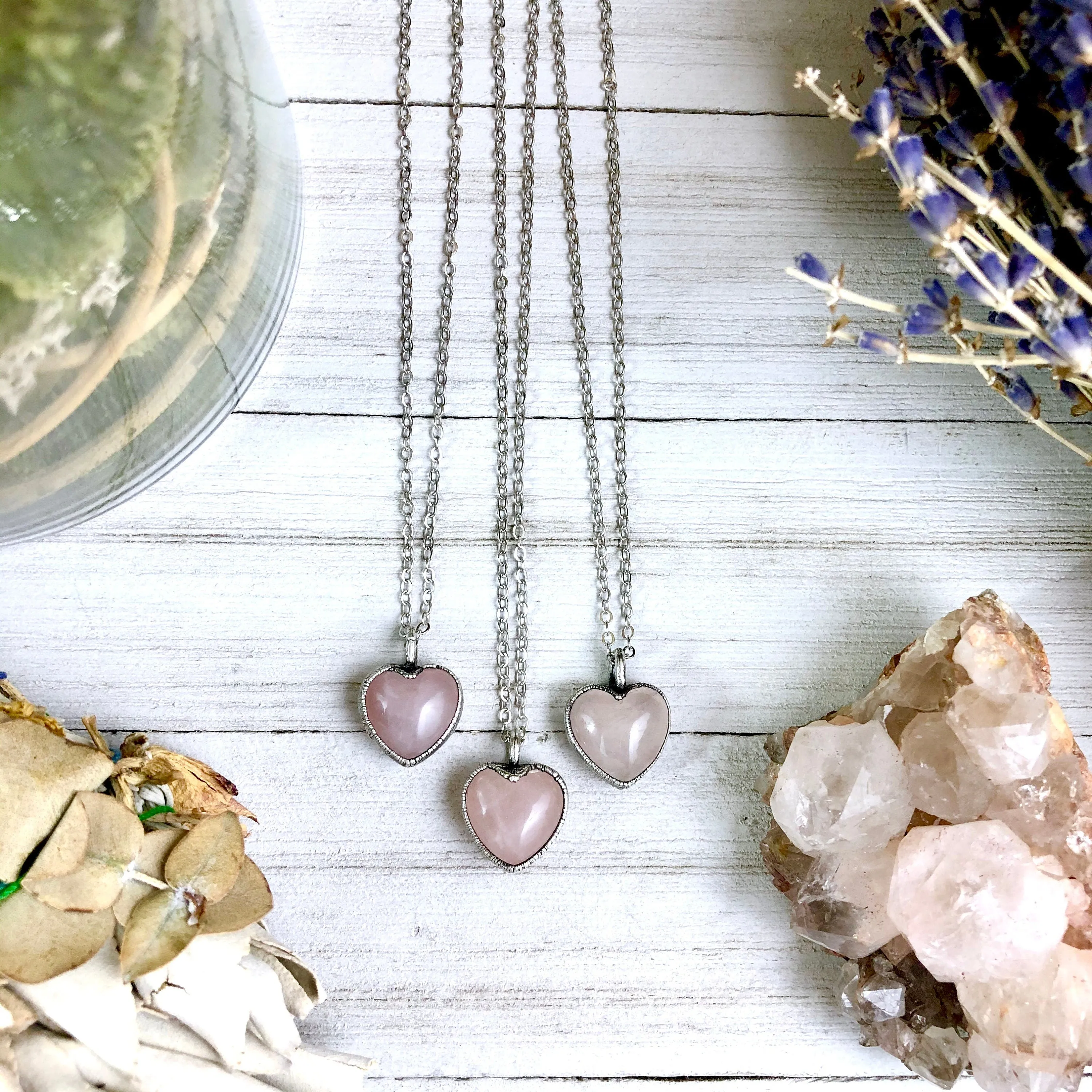 Rose Quartz Necklace / Pink Crystal Necklace Pendant