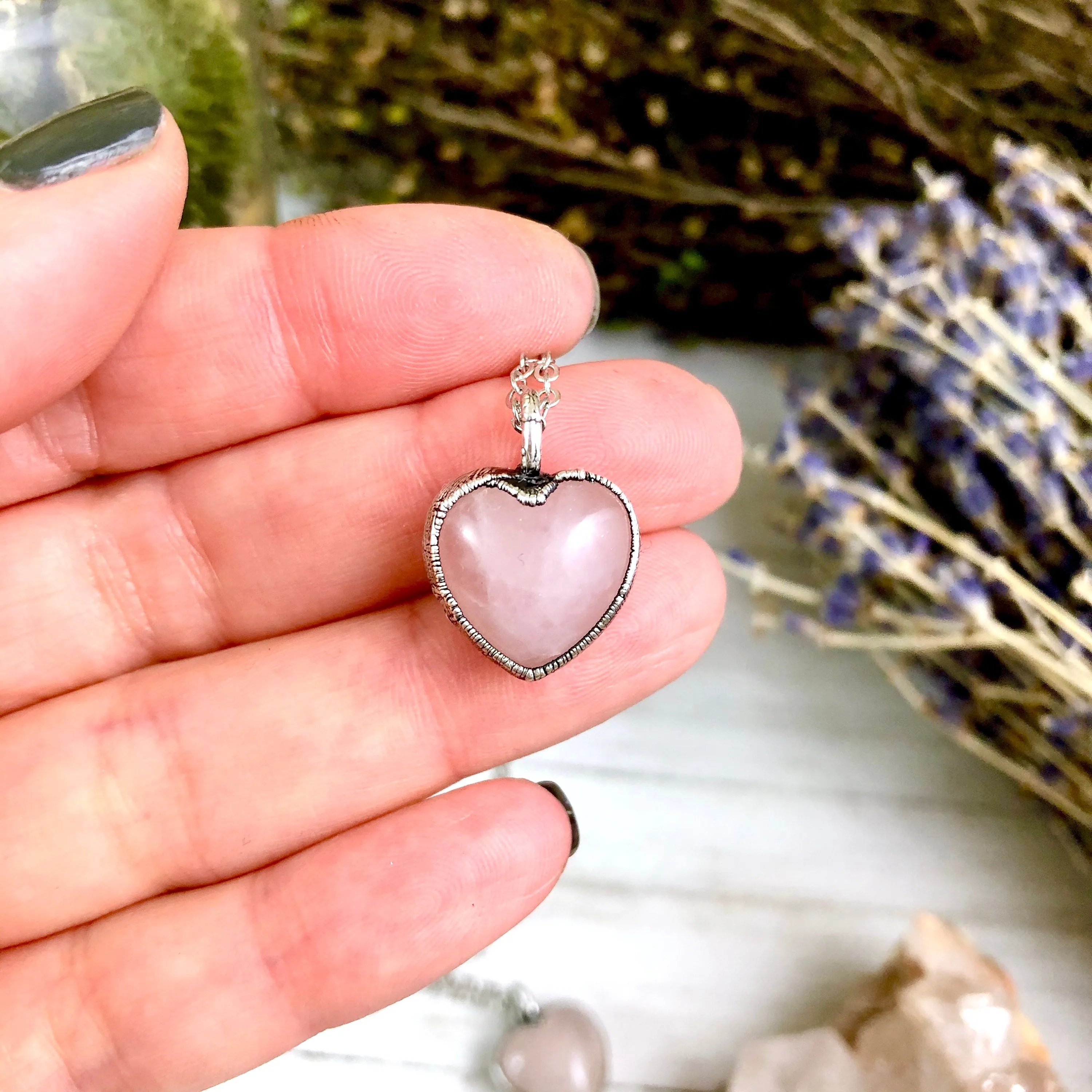 Rose Quartz Necklace / Pink Crystal Necklace Pendant