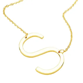 S Monogram Metal Pendant Necklace