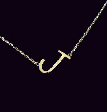 Sideways Initial Necklace-Audrina Patridge-Rope Chain