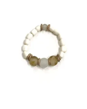 Single Stack Bracelet in white by Twine & Twig