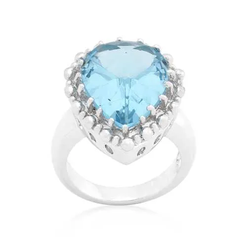 Solitaire Blue Topaz Cocktail Ring