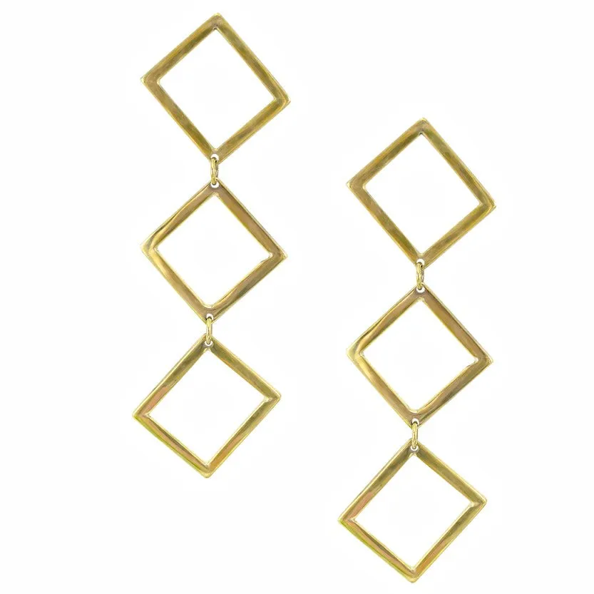 Stella Drop Brass Earrings