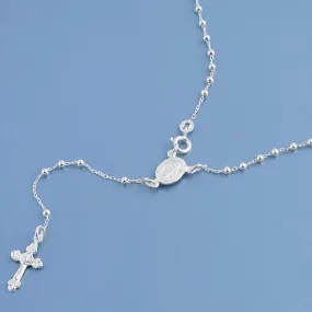 Sterling Silver Rosary Necklace 2.5mm