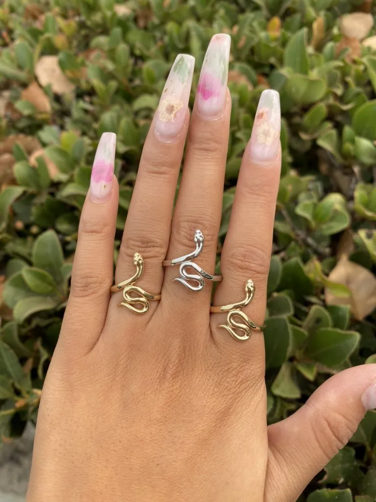 Stylish BFF Snake Ring 14K or 18K Gold NIJ001