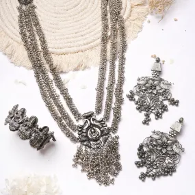 Teejh Aasia Silver Oxidised Jewelry Gift Set