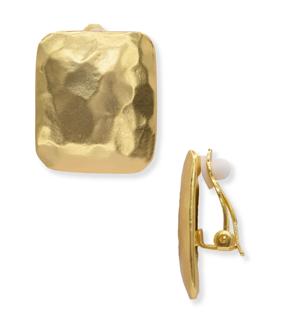 Textured square clip-on Earrings