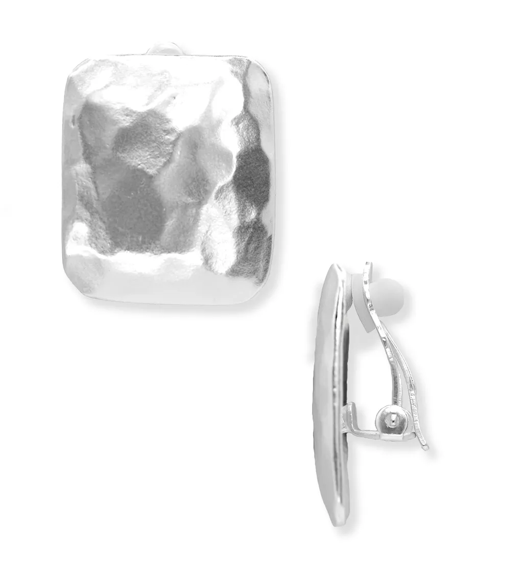 Textured square clip-on Earrings