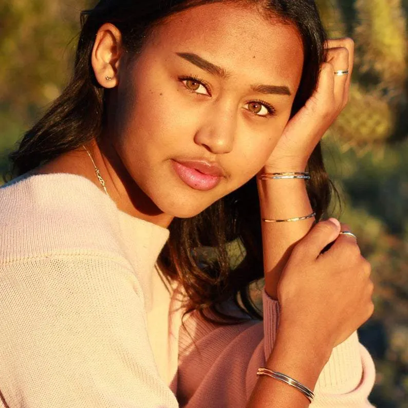 Thin Hammered Rose Gold Cuff Bracelet