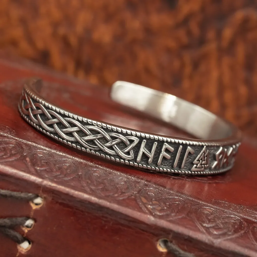 Valknut and Runes Bangle