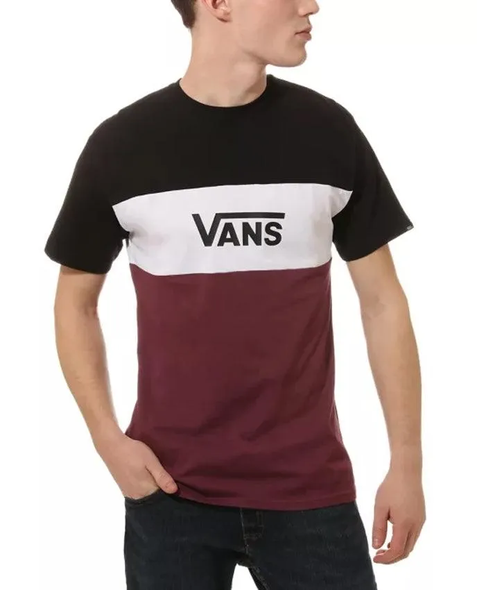 VANS Mens Retro Logo T-Shirt in Prune Black - Style VN0A45B7TQR1