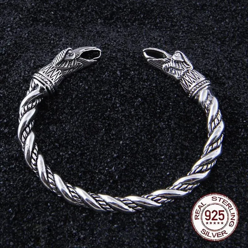 Viking Arm Ring 925 Silver Ravens