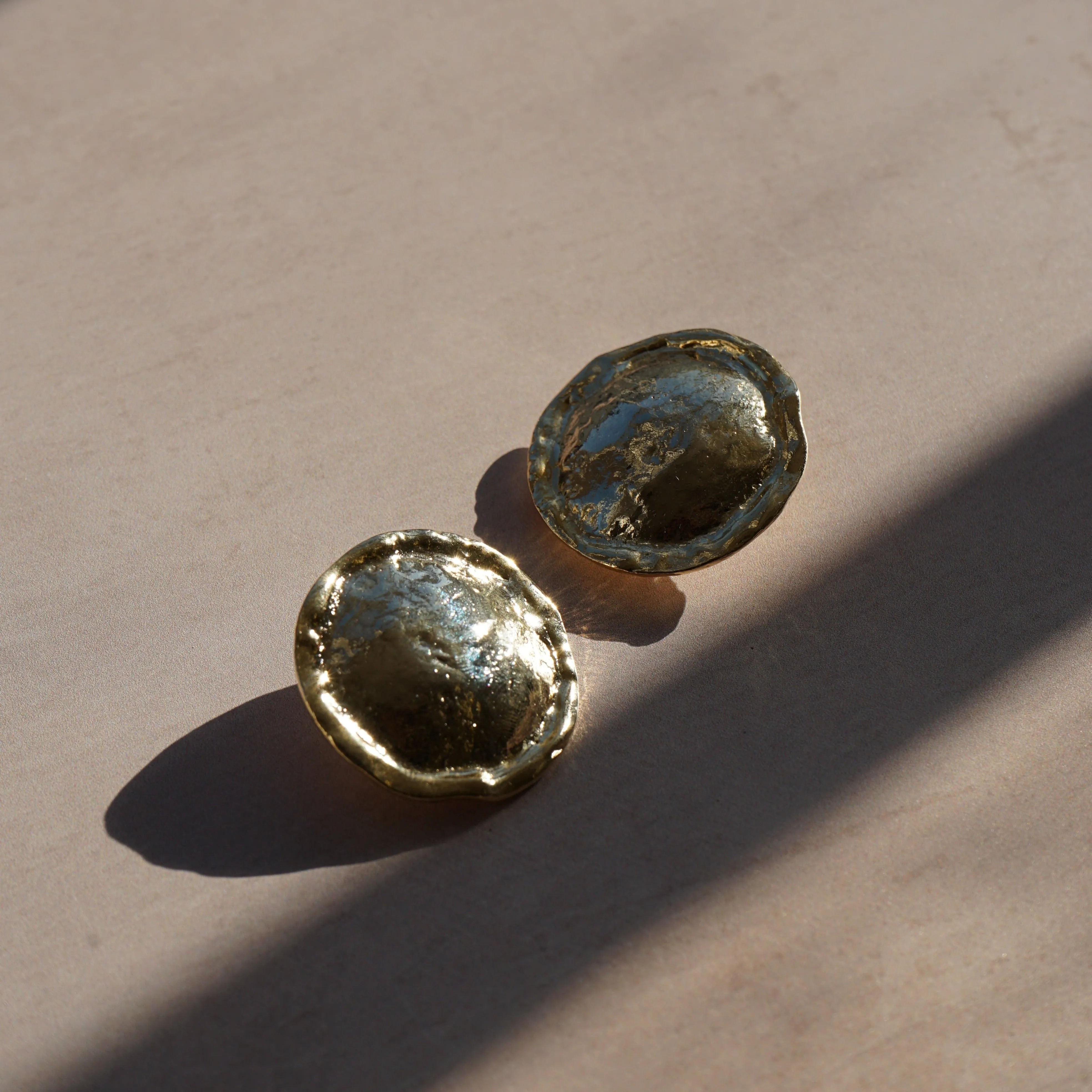 Vintage Statement Molten Coin Clip-On Earrings