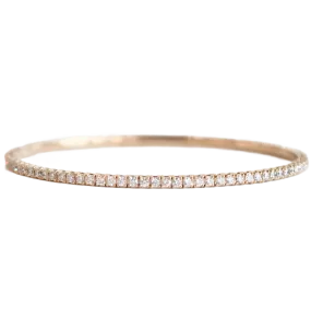 Yellow Golds Small Diamond Flexible Tennis Bangle