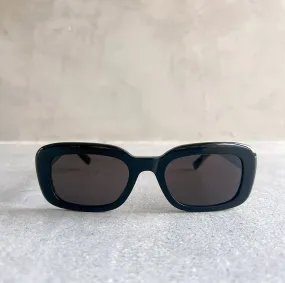 YSL SLM130 Pillowed Rectangular Sunglasses, Black (S)